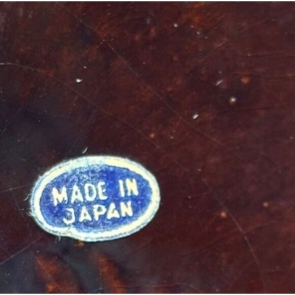 Vtg Redware Coffee Pot Black Ceramic Japan Hand Painted - Picture 6 of 7